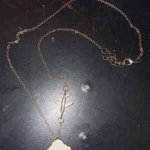 Gold Cloud & Airplane Necklace